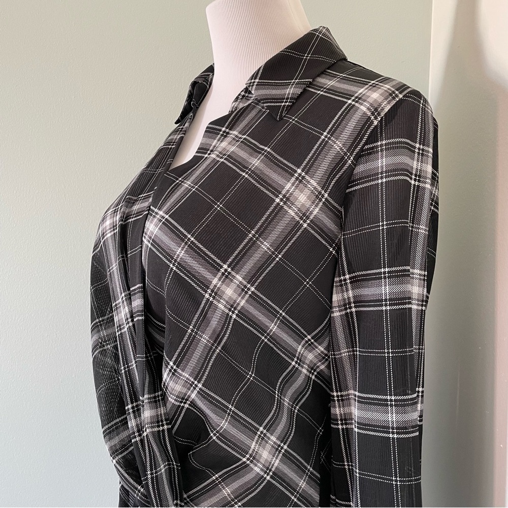 Laundry by Shelli Segal Checked Twisted Blouse Size M - Picture 5 of 13